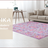 Ultra Soft Area Rug, Non Slip, Stain Resistant, Washable Area Rugs for Living Room, Bedroom, Vintage Pastel Blooming Elegance(Purple)