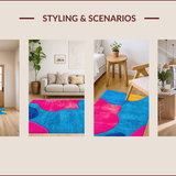 Ultra Soft Area Rug, Non Slip, Stain Resistant, Washable Area Rugs for Living Room, Bedroom, Modern Artistic Meditation Space Soft Plush Rug(Blue)