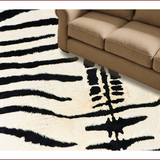 Ultra Soft Area Rug, Non Slip, Stain Resistant, Washable Area Rugs for Living Room, Bedroom, Bold Safari Style Narrow Space Rug(Black)
