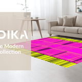 Ultra Soft Area Rug, Non Slip, Stain Resistant, Washable Area Rugs for Living Room, Bedroom, Funky Abstract Shape Arrangement(Pink)