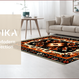 Ultra Soft Area Rug, Non Slip, Stain Resistant, Washable Area Rugs for Living Room, Bedroom, Vintage Lodge Wildlife(Black)