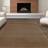 Ultra Soft Area Rug, Non Slip, Stain Resistant, Washable Area Rugs for Living Room, Bedroom, Contemporary Minimalist Patterned Mat(Brown)