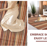 Ultra Soft Area Rug, Non Slip, Stain Resistant, Washable Area Rugs for Living Room, Bedroom, Trendy Warm Striped Accent Piece(Orange)