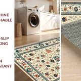 Ultra Soft Area Rug, Non Slip, Stain Resistant, Washable Area Rugs for Living Room, Bedroom, Intricate Floral Boho Display(Beige)