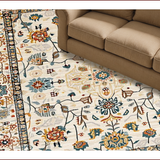 Ultra Soft Area Rug, Non Slip, Stain Resistant, Washable Area Rugs for Living Room, Bedroom, Soft Textured Rustic Pattern(Beige)