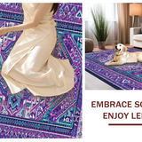 Ultra Soft Area Rug, Non Slip, Stain Resistant, Washable Area Rugs for Living Room, Bedroom, Whimsical Multicolor Textile Art(Purple)