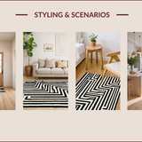 Ultra Soft Area Rug, Non Slip, Stain Resistant, Washable Area Rugs for Living Room, Bedroom, Chic Abstract Animal Print Aesthetic(Black)