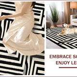 Ultra Soft Area Rug, Non Slip, Stain Resistant, Washable Area Rugs for Living Room, Bedroom, Chic Abstract Animal Print Aesthetic(Black)