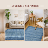 Ultra Soft Area Rug, Non Slip, Stain Resistant, Washable Area Rugs for Living Room, Bedroom, Scalloped Bow Bath Mat(Blue)