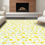 Ultra Soft Area Rug, Non Slip, Stain Resistant, Washable Area Rugs for Living Room, Bedroom, Lively Floral Patterned Decor(Yellow)