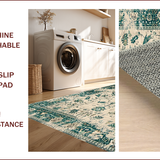 Ultra Soft Area Rug, Non Slip, Stain Resistant, Washable Area Rugs for Living Room, Bedroom, Elegant Geometric Pattern Fusion(Beige)