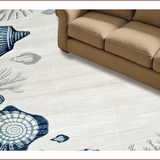 Ultra Soft Area Rug, Non Slip, Stain Resistant, Washable Area Rugs for Living Room, Bedroom, Rustic Textured High-Low Waves(Blue)
