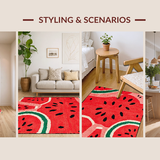 Ultra Soft Area Rug, Non Slip, Stain Resistant, Washable Area Rugs for Living Room, Bedroom, Playful Tropical Fruit Aesthetic(Red)