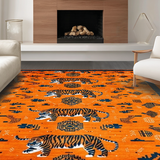 Ultra Soft Area Rug, Non Slip, Stain Resistant, Washable Area Rugs for Living Room, Bedroom, Trendy Kids Room Funky Artwork(Orange)