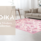 Ultra Soft Area Rug, Non Slip, Stain Resistant, Washable Area Rugs for Living Room, Bedroom, Vibrant Rounded Fuzzy Decor Essence(Pink)