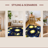 Ultra Soft Area Rug, Non Slip, Stain Resistant, Washable Area Rugs for Living Room, Bedroom, Celestial Zodiac Meditation Room Plush Carpet(Blue)
