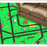 Ultra Soft Area Rug, Non Slip, Stain Resistant, Washable Area Rugs for Living Room, Bedroom, Playful Urban Landscape Aesthetic(Green)