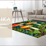Ultra Soft Area Rug, Non Slip, Stain Resistant, Washable Area Rugs for Living Room, Bedroom, Vintage Mushroom Forest(Red)