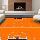 Ultra Soft Area Rug, Non Slip, Stain Resistant, Washable Area Rugs for Living Room, Bedroom, Bold Orange and Brown Geometry(Orange)