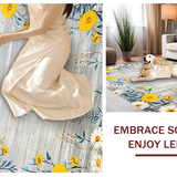 Ultra Soft Area Rug, Non Slip, Stain Resistant, Washable Area Rugs for Living Room, Bedroom, Playful Cozy Flower Arrangement(Gray)