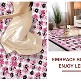 Ultra Soft Area Rug, Non Slip, Stain Resistant, Washable Area Rugs for Living Room, Bedroom, Charming Floral Daisy Arrangement(Pink)