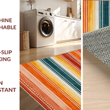 Ultra Soft Area Rug, Non Slip, Stain Resistant, Washable Area Rugs for Living Room, Bedroom, Vibrant Abstract Rainbow Design(Orange)