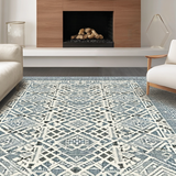 Ultra Soft Area Rug, Non Slip, Stain Resistant, Washable Area Rugs for Living Room, Bedroom, Stylish Boho Diamond Weave(Gray)