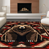 Ultra Soft Area Rug, Non Slip, Stain Resistant, Washable Area Rugs for Living Room, Bedroom, Artistic Bear Silhouette Arrangement(Brown)
