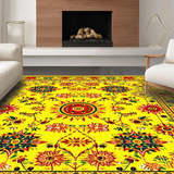 Ultra Soft Area Rug, Non Slip, Stain Resistant, Washable Area Rugs for Living Room, Bedroom, Joyful Multi-Hued Floral Pattern(Yellow)