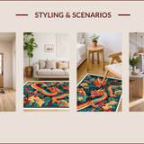 Ultra Soft Area Rug, Non Slip, Stain Resistant, Washable Area Rugs for Living Room, Bedroom, Dragon Castle Fantasy(Red)