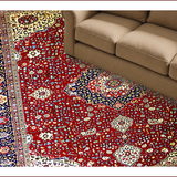 Ultra Soft Area Rug, Non Slip, Stain Resistant, Washable Area Rugs for Living Room, Bedroom, Rustic Warm Toned Floral Design(Red)