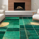 Ultra Soft Area Rug, Non Slip, Stain Resistant, Washable Area Rugs for Living Room, Bedroom, Stylish Layered Textured Elements(Green)