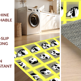 Ultra Soft Area Rug, Non Slip, Stain Resistant, Washable Area Rugs for Living Room, Bedroom, Eclectic Quirky Bone Pattern(Black)