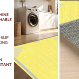 Ultra Soft Area Rug, Non Slip, Stain Resistant, Washable Area Rugs for Living Room, Bedroom, Rustic Minimalist Symmetrical Motif(Yellow)