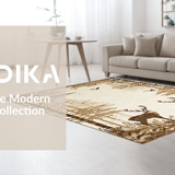 Ultra Soft Area Rug, Non Slip, Stain Resistant, Washable Area Rugs for Living Room, Bedroom, Chic Minimalist Animal Silhouette(Beige)