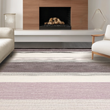 Ultra Soft Area Rug, Non Slip, Stain Resistant, Washable Area Rugs for Living Room, Bedroom, Sleek Minimalist Striped Composition(Gray)