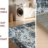 Ultra Soft Area Rug, Non Slip, Stain Resistant, Washable Area Rugs for Living Room, Bedroom, Contemporary Low-Contrast Trellis Style(Gray)
