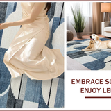Ultra Soft Area Rug, Non Slip, Stain Resistant, Washable Area Rugs for Living Room, Bedroom, Boho Gray Abstract Living Room Washable Rug(Blue)