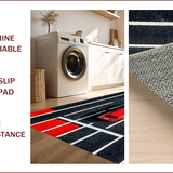 Ultra Soft Area Rug, Non Slip, Stain Resistant, Washable Area Rugs for Living Room, Bedroom, Chic Modern Race Car Motif(Red)
