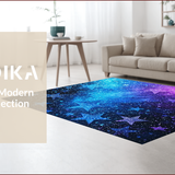 Ultra Soft Area Rug, Non Slip, Stain Resistant, Washable Area Rugs for Living Room, Bedroom, Shaggy Ombre Glitter Star Bedroom Rug(Purple)