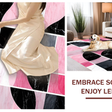 Ultra Soft Area Rug, Non Slip, Stain Resistant, Washable Area Rugs for Living Room, Bedroom, Stylish Low Pile Artistic Design(Pink)