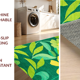 Ultra Soft Area Rug, Non Slip, Stain Resistant, Washable Area Rugs for Living Room, Bedroom, Bright Green Organic Form(Green)