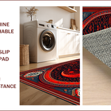 Ultra Soft Area Rug, Non Slip, Stain Resistant, Washable Area Rugs for Living Room, Bedroom, Chinese Ba-gua Living Room Non-Slip Carpet(Red)