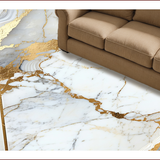 Ultra Soft Area Rug, Non Slip, Stain Resistant, Washable Area Rugs for Living Room, Bedroom, Elegant Marble Border Living Room Stain-Resistant Rug(White)