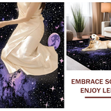 Ultra Soft Area Rug, Non Slip, Stain Resistant, Washable Area Rugs for Living Room, Bedroom, Colorful Night Sky Aesthetic(Purple)