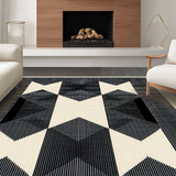 Elegant Geometric Black and Beige(Beige)