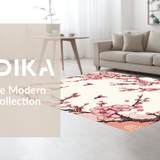Ultra Soft Area Rug, Non Slip, Stain Resistant, Washable Area Rugs for Living Room, Bedroom, Soft Textured Modern Flower Aesthetic(Pink)