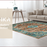Ultra Soft Area Rug, Non Slip, Stain Resistant, Washable Area Rugs for Living Room, Bedroom, Vibrant Tribal Inspired Design(Brown)