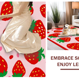 Ultra Soft Area Rug, Non Slip, Stain Resistant, Washable Area Rugs for Living Room, Bedroom, Soft Absorbent Retro Fruit Pattern(Red)