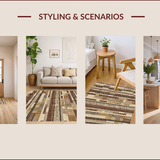Ultra Soft Area Rug, Non Slip, Stain Resistant, Washable Area Rugs for Living Room, Bedroom, Rustic Pike Fishing Cabin Rug with Wildlife Design(Beige)